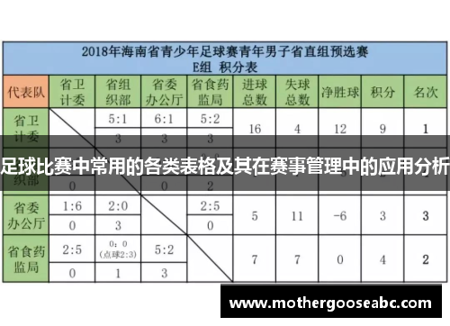 足球比赛中常用的各类表格及其在赛事管理中的应用分析